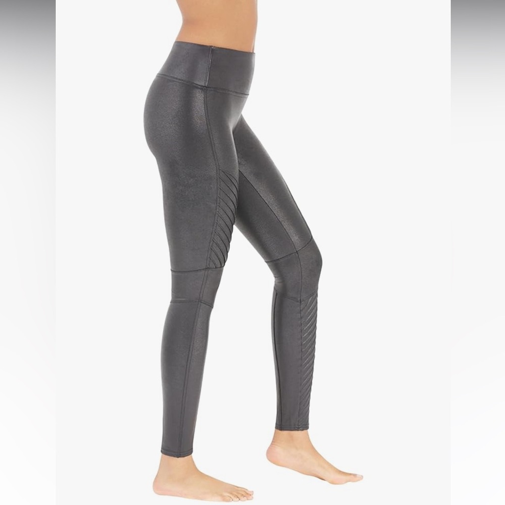 Spanx Faux Leather Moto Legging - BLACK - Size Small PETITE